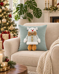 Cojín Decorativo Navideño Reno Nordic Mint – Verde Suave