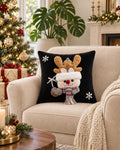 Cojín Decorativo Navideño Reno Winter – Negro