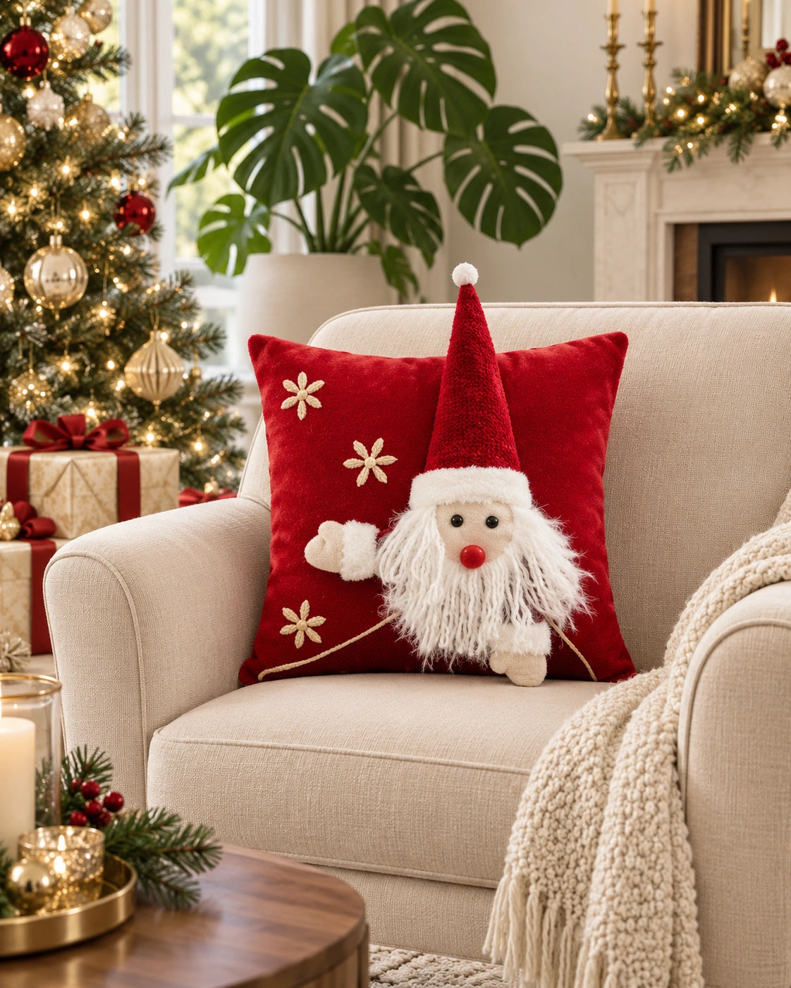 Cojín Decorativo Navideño Santa Noël – Rojo