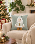 Cojín Decorativo Navideño Santa Nordic Mint – Verde Suave