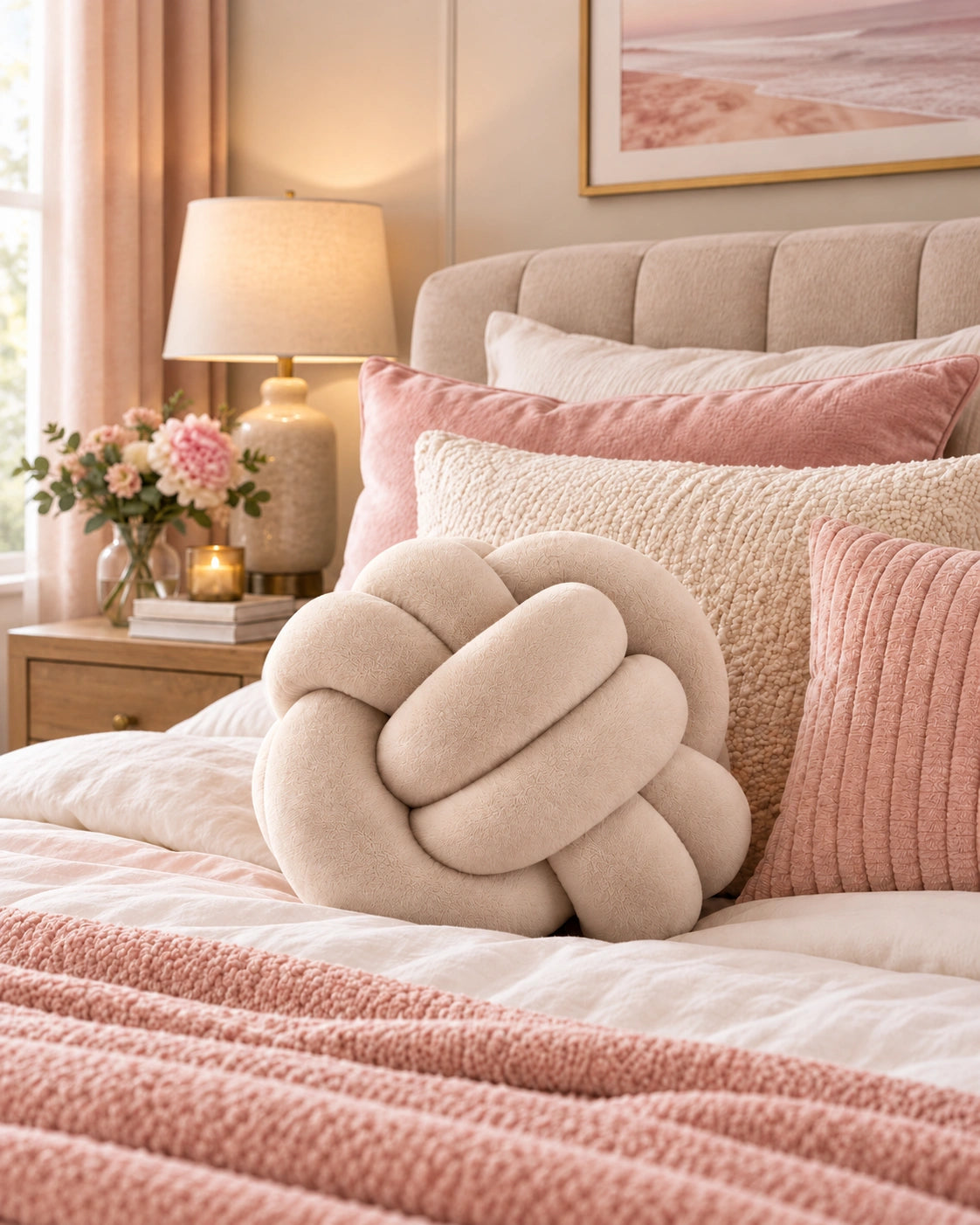 Cojín Nudo Decorativo Soft – Diseño Trenzado