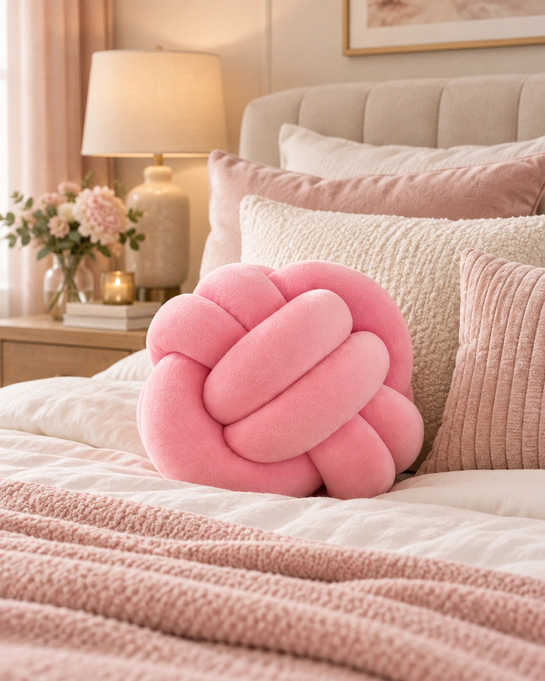 Cojín Nudo Decorativo Soft – Diseño Trenzado