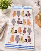 Paño de Cocina 100% Algodón Ultra Absorbente – Diseño Gatitos de Espalda