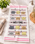 Paño de Cocina 100% Algodón Ultra Absorbente – Diseño Gatitos Welcome