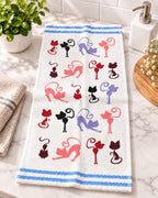 Paño de Cocina 100% Algodón Ultra Absorbente – Diseño Siluetas de Gatitos