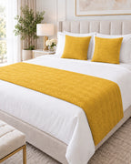 Set Piecera Decorativa + 2 Fundas de Almohada – Modelo Trenza