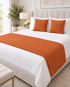 Set Piecera Decorativa + 2 Fundas de Almohada – Modelo Trenza