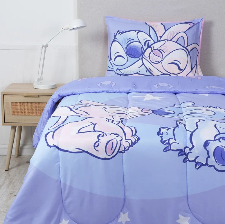 Plumón Infantil Stitch y Angel 1.5 Plazas