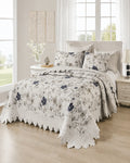 Quilt de Verano 2 plazas Magnolia Navy Floral 5 Piezas