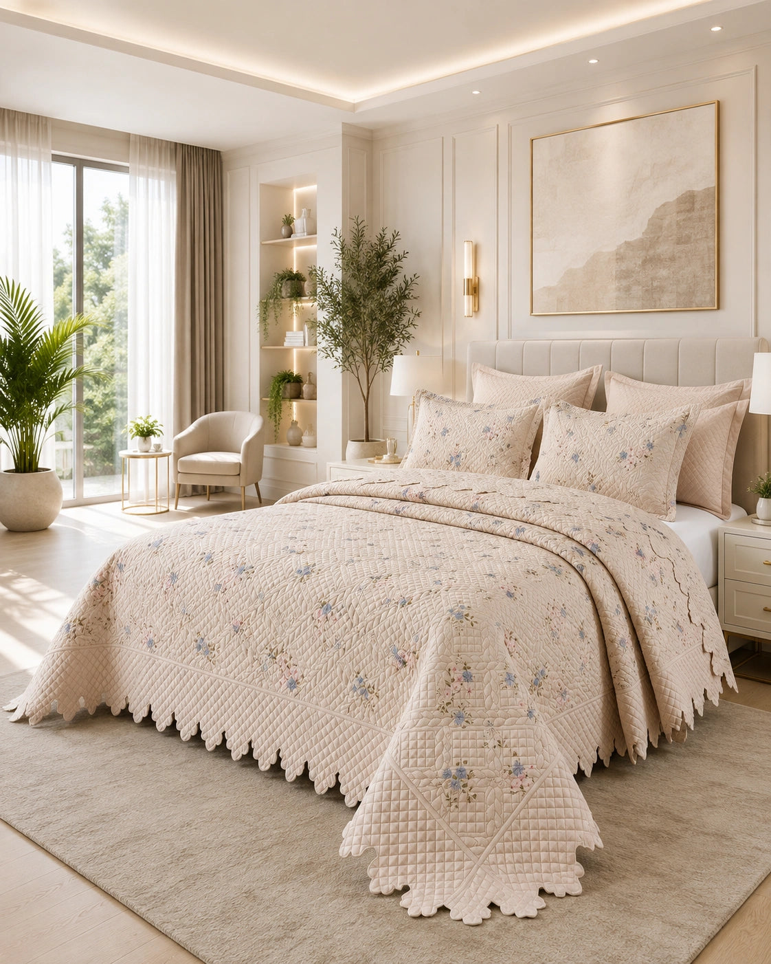 Quilt de Verano 2 plazas Magnolia Pastel Bloom 5 Piezas