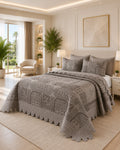 Quilt de Verano 2 plazas Magnolia Grey Patch 5 Piezas
