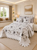 Quilt de Verano King Magnolia Black Bloom 5 Piezas
