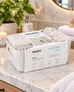 Set de Baño Mashini Gris (15 Piezas) – Cortina, Alfombra y Organizador