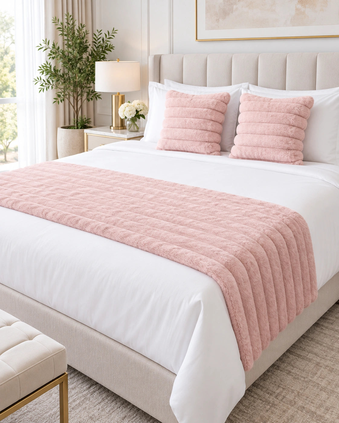 Set Piecera Plush + 2 Fundas de Almohada – Modelo Cozy
