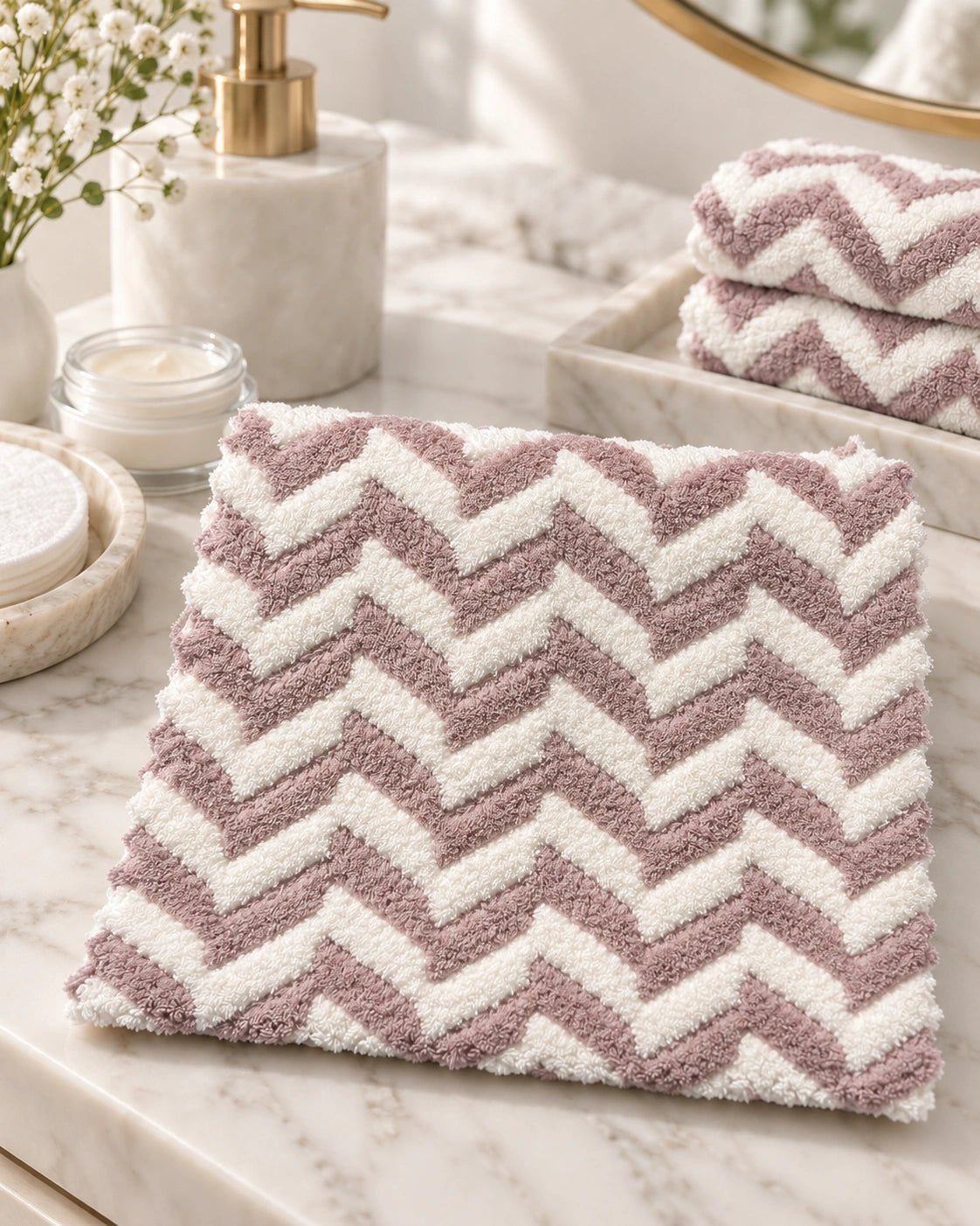 Toalla de Rostro Microfibra Hipoalergénica 30x30 cm – Zigzag