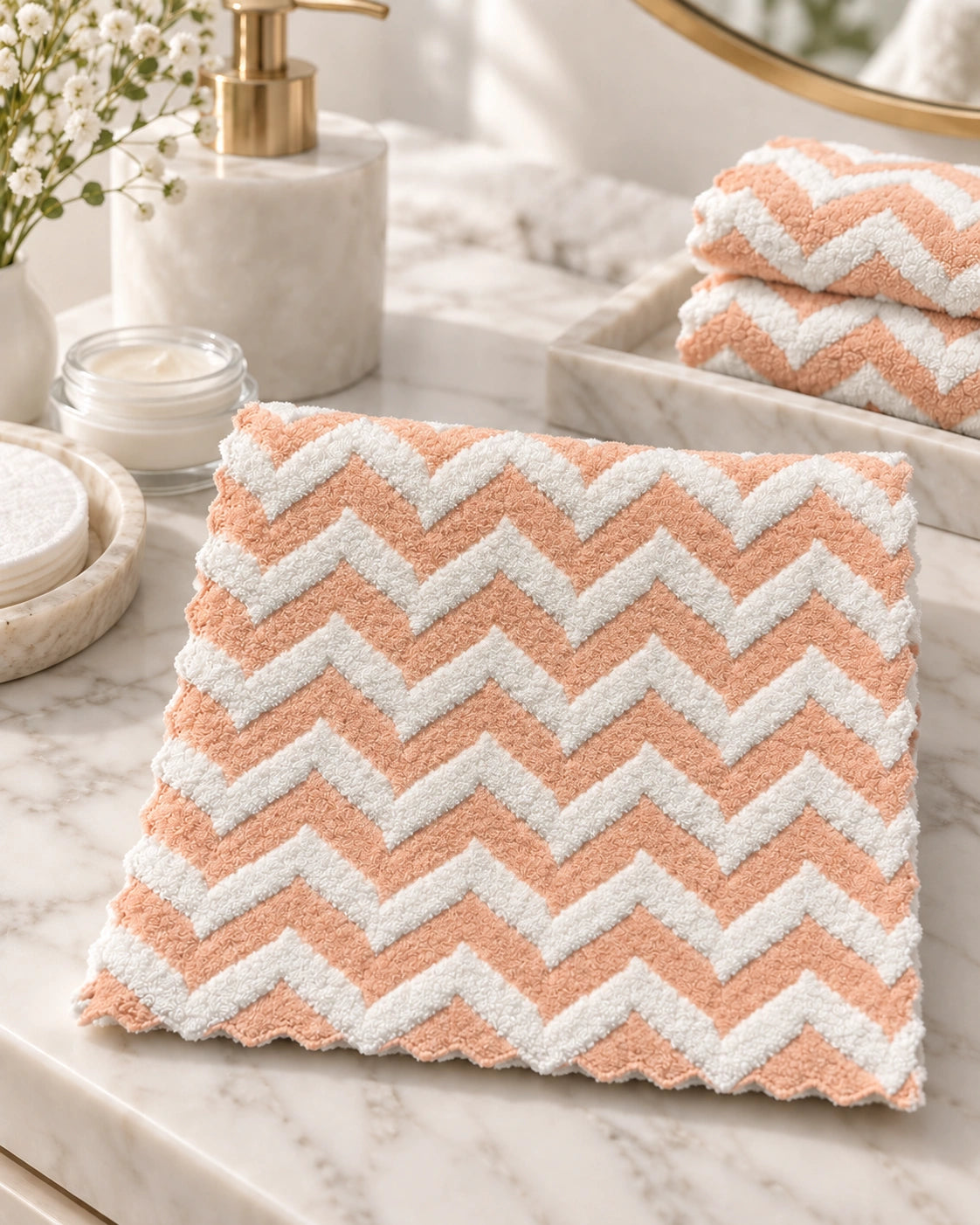 Toalla de Rostro Microfibra Hipoalergénica 30x30 cm – Zigzag