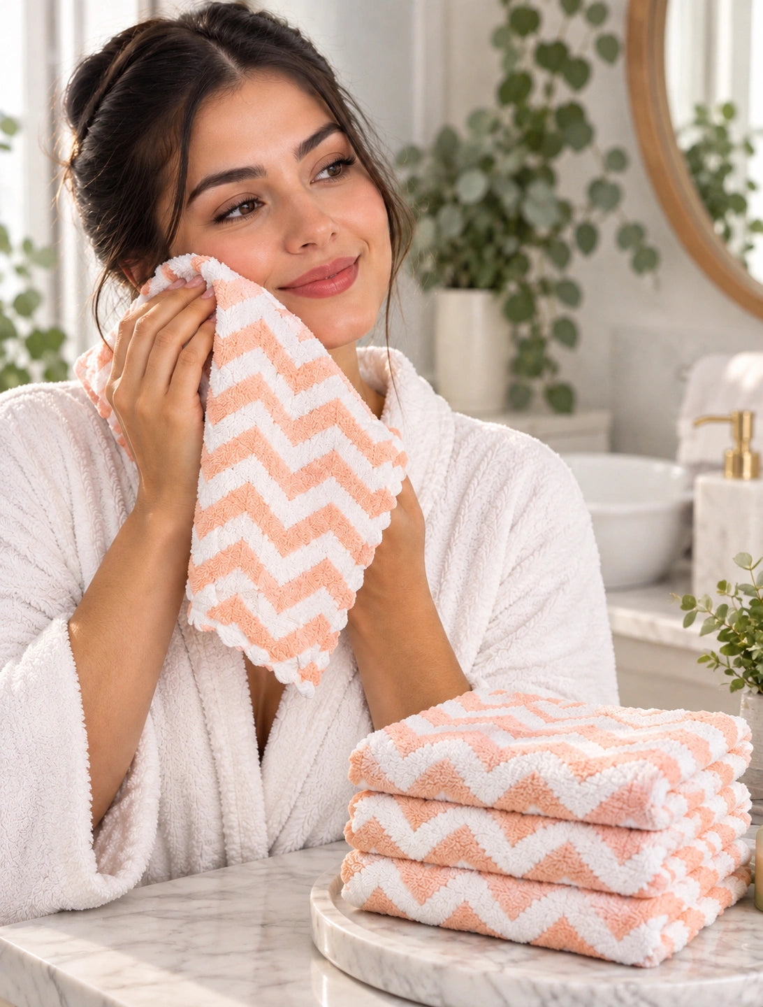 Toalla de Rostro Microfibra Hipoalergénica 30x30 cm – Zigzag