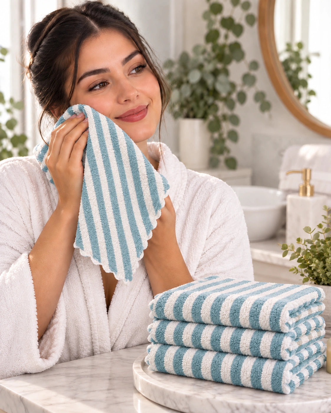 Toalla de Rostro Microfibra Hipoalergénica 30x30 cm – Líneas Soft