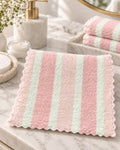 Toalla de Rostro Microfibra Hipoalergénica 30x30 cm – Franjas Soft
