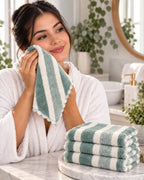 Toalla de Rostro Microfibra Hipoalergénica 30x30 cm – Franjas Soft