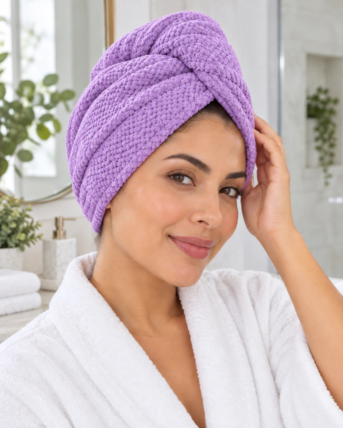 Turbante de Pelo Microfibra Texturizado Ultra Absorbente Bubble Soft