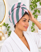 Turbante de Microfibra Premium Rayas – Secado Rápido