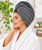 Turbante de Microfibra Premium Trenzado – Secado Rápido
