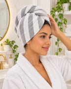 Turbante de Microfibra Premium Rayas – Secado Rápido