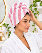 Turbante de Microfibra Premium Rayas – Secado Rápido