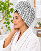 Turbante de Microfibra Premium Zigzag – Secado Rápido