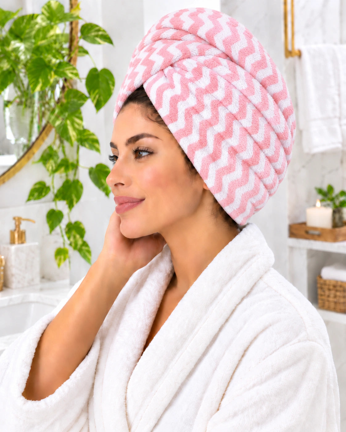 Turbante de Microfibra Premium Zigzag – Secado Rápido